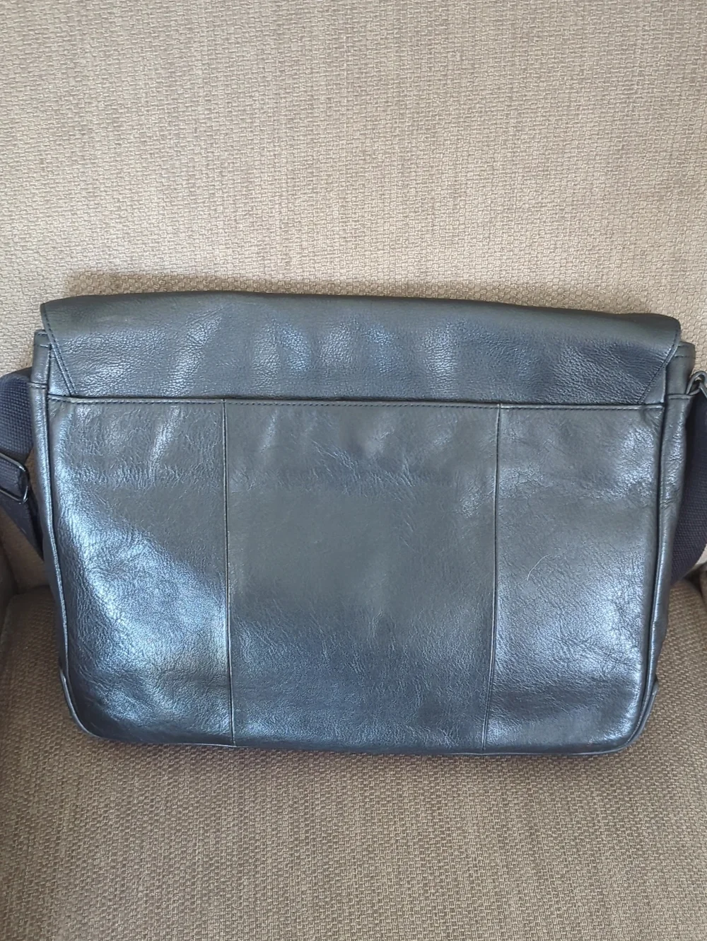 Fossil Black Leather Buckner Messenger Bag